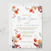 Herfst Waterverf Bloemen Bruids Douche Uitnodiging (Voorkant)