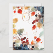 Herfst Waterverf Bloemen Bruids Douche Uitnodiging (Achterkant)