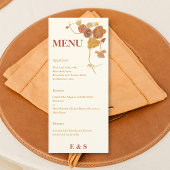 Herfst Waterverf bloemen bruiloft Menu