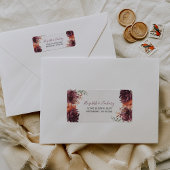 Herfst Waterverf Bloemen bruiloft retour adres Etiket