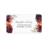 Herfst Waterverf Bloemen bruiloft RSVP Adres Etiket (Voorkant)