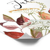 Herfst Waterverf Bloemen bruiloft Unplugged Poster (Hoek)