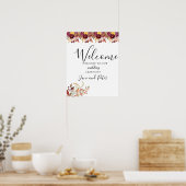 Herfst Waterverf Bloemen bruiloft Unplugged Poster (Keuken)