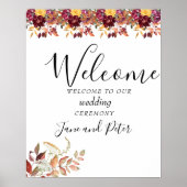 Herfst Waterverf Bloemen bruiloft Unplugged Poster (Voorkant)