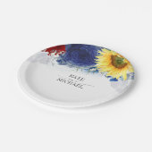 Herfst Waterverf Bloemen Elegante bruiloft Papieren Bordje (Gekanteld)