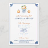 Herfst Waterverf Bloemen en pompoenen bruiloft Programmakaart (Voorkant)