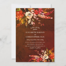 Herfst Waterverf Bloemen Gemarmerd Bruin Huwelijk