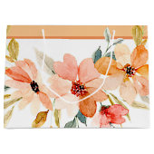 Herfst waterverf bloemen groot cadeauzakje (Voorkant)