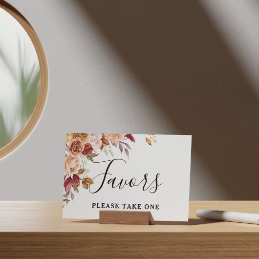 Herfst Waterverf Bloemen Huwelijksgunsten Teken Poster