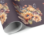 Herfst Waterverf Bloemen-inpakpapier Cadeaupapier (Rol Hoek)