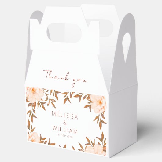 Herfst Waterverf Bloemen Ivoor bruiloft Dank u Bedankdoosjes (Geopend)