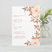 Herfst Waterverf Bloemen Ivoor Bruiloft Kaart (Staand voorkant)