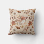 Herfst waterverf bloemen naam gepersonaliseerd kussen (Achterkant)