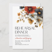 Herfst Waterverf Bloemen repetitie diner Kaart (Voorkant)