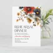 Herfst Waterverf Bloemen repetitie diner Kaart (Staand voorkant)