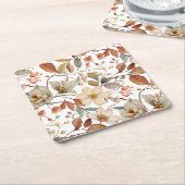 Herfst Waterverf Bloemen Rustiek Onderzetter (Schuin)