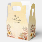 Herfst Waterverf Bloemen Terracotta Gele bruiloft Bedankdoosjes (Geopend)