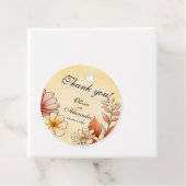 Herfst Waterverf Bloemen Terracotta Gele bruiloft Bedankjes Labels (In situ)