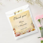 Herfst Waterverf Bloemen Terracotta Gele bruiloft Bedankzakje (Gezegeld)