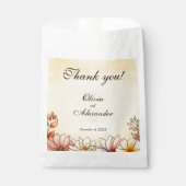 Herfst Waterverf Bloemen Terracotta Gele bruiloft Bedankzakje (Voorkant)