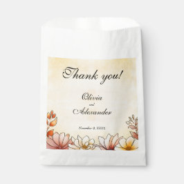 Herfst Waterverf Bloemen Terracotta Gele bruiloft Bedankzakje