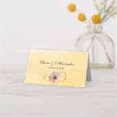 Herfst Waterverf Bloemen Terracotta Gele bruiloft Plaatskaartje (Achterkant)