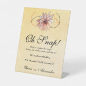 Herfst Waterverf Bloemen Terracotta Gele bruiloft Reclamebord Met Voetstuk (Voorkant)