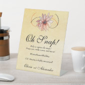 Herfst Waterverf Bloemen Terracotta Gele bruiloft Reclamebord Met Voetstuk (Insitu)