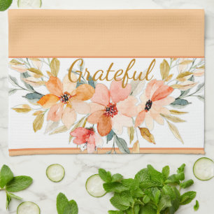 Herfst waterverf bloemen theedoek