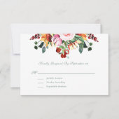 Herfst Waterverf Bloemen Zonnebloem Huwelijk RSVP (Voorkant)