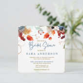 Herfst Waterverf bloemenbruidsuitnodiging Kaart (Staand voorkant)