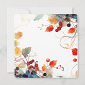 Herfst Waterverf bloemenbruidsuitnodiging Kaart (Achterkant)