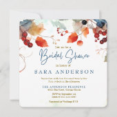 Herfst Waterverf bloemenbruidsuitnodiging Kaart (Voorkant)