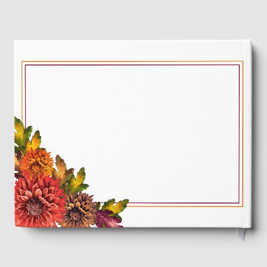 Herfst Waterverf Bloemenfoto Rouw | begrafenis Gastenboek (Achterkant)