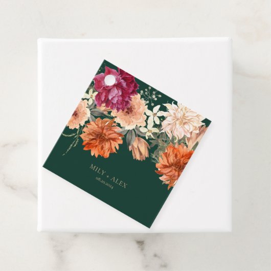 Herfst waterverf bloemenherfst bruiloft bedankjes labels (In situ)