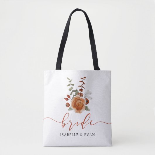 Herfst Waterverf Bloemige Bruidstas Tote Bag (Voorkant)