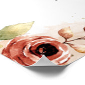 Herfst Waterverf Bloemige Herfst Bruiloft Welkom B Poster (Hoek)