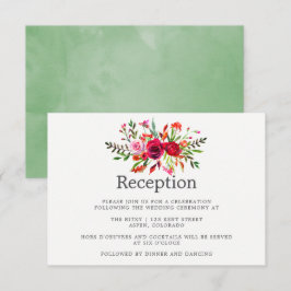 Herfst Waterverf Bloemige Trouwreceptie Kaart