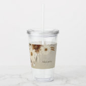 Herfst Waterverf Bloemmonogram gepersonaliseerd Acryl Drinkbeker (Voorkant)