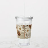 Herfst Waterverf Bloemmonogram gepersonaliseerd Acryl Drinkbeker (Rechts)