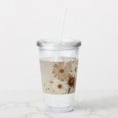 Herfst Waterverf Bloemmonogram gepersonaliseerd Acryl Drinkbeker (Achterkant)