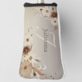 Herfst Waterverf Bloemmonogram gepersonaliseerd Golfheadcover (Draai 90)