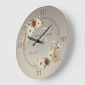 Herfst Waterverf Bloemmonogram gepersonaliseerd Grote Klok (Hoek)