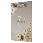 Herfst Waterverf Bloemmonogram gepersonaliseerd Klembord (Links)