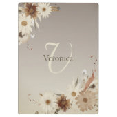 Herfst Waterverf Bloemmonogram gepersonaliseerd Klembord (Achterkant)