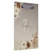 Herfst Waterverf Bloemmonogram gepersonaliseerd Klembord (Rechts)