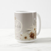 Herfst Waterverf Bloemmonogram gepersonaliseerd Koffiemok (Voorkant rechts)