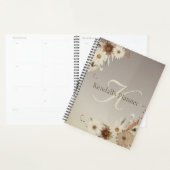 Herfst Waterverf Bloemmonogram gepersonaliseerd Planner (Display)