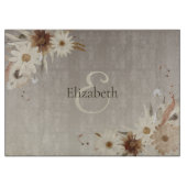 Herfst Waterverf Bloemmonogram gepersonaliseerd Snijplank (Voorkant)