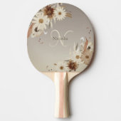 Herfst Waterverf Bloemmonogram gepersonaliseerd Tafeltennisbatje (Voorkant)